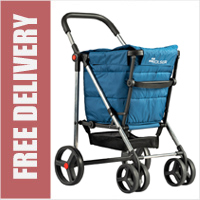 Rolser Basket Polar Folding 6 Wheel Shopping Trolley XL Rear Wheels Adjustable Handle Azul Blue