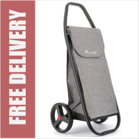 Rolser Com 8 TUBE BLACK TWEED Heavy Duty Folding 2 Wheel Shopping Trolley Gris