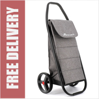 Rolser Com 8 Tube Black TWEED POLAR Heavy Duty Folding 2 Wheel Shopping Trolley Gris