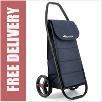 Rolser Com 8 Tube Black TWEED POLAR Heavy Duty Folding 2 Wheel Shopping Trolley Marino Blue