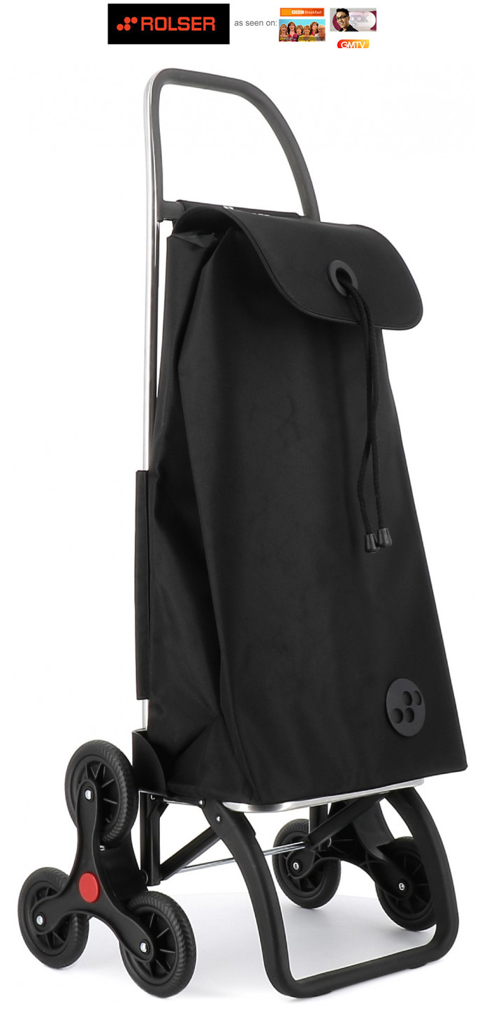 Rolser RD6 Pack LOGIC Folding 6 Wheeler Stair Climber Shopping Trolley Black #1