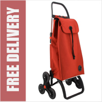 Rolser RD6 Pack LOGIC Folding 6 Wheeler Stair Climber Shopping Trolley Terracotta Red