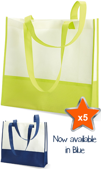 5 x Standard Reusable Shopping Bags in Non Woven Material
