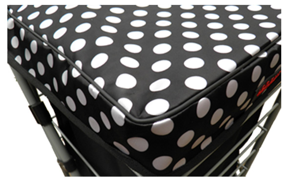 Stafford 4 Wheel Shopping Trolley Black with White Polka Dots #4