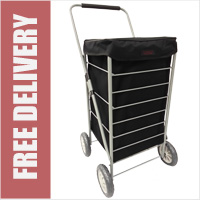 Stafford 4 Wheel Shopping Trolley Plain Black