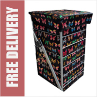 Replacement Large Capacity Spare Bag for 4 or 6 Wheel Cage Trolleys (BAG ONLY) Butterflies Black