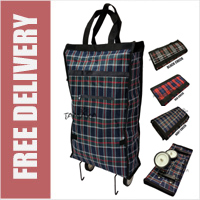 TAMAKA® Economy Lightweight Small Petite Folding 2 Wheel Shopping Trolley Travel Bag