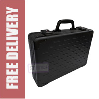 UltraArmor Solid Aluminium Executive Laptop Padded Briefcase Attache Case Carbon Black - 13-17.5"