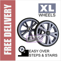 2 x Deluxe XL Replacement Spare Wheels for TWO WHEELED Shopping Trolleys and Carts
