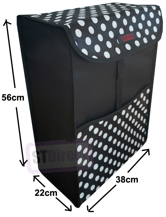 Deluxe Replacement Spare Bag for Two Wheeled Shopping Trolley Frame Black with White Polka Dots (56 x 38 x 22cm)