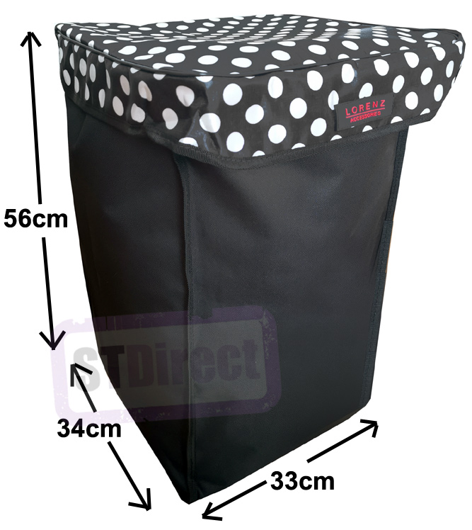 Deluxe Replacement Spare Bag for 4 or 6 Wheel Cage Trolley Black with White Polka Dots (56 x 34 x 33cm)