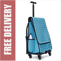 Farino Local Top-Loading 4 Wheeler 360 Degree Spinner Shopper Trolley Blue