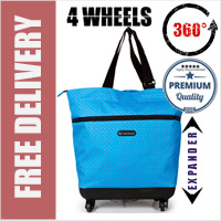 Mini-Maxi Designer Look Expandable Lightweight Folding Shopping Bag on 4 Wheels Lemington Spot