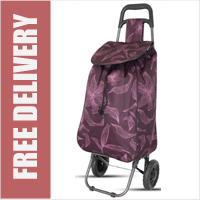 Limited Edition 2 Wheel Shopping Trolley Purple Lily Print