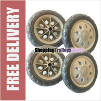 4 x Replacement Spare Wheels for Shopping Trolleys and Carts