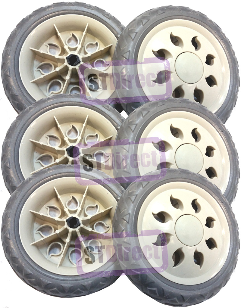 6 x Replacement Spare Wheels for Shopping Trolleys and Carts