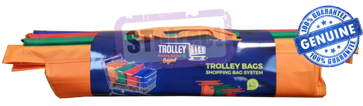 Trolley Bags Express Vibe Set of 4 Reusable Supermarket Shopping Bags. 